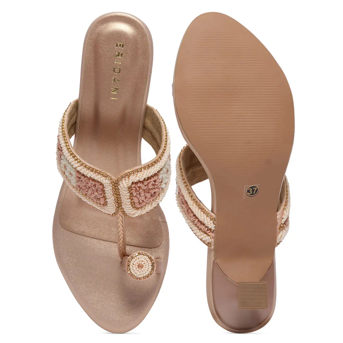 Leela Embroidered Kolhapuri Heels Mahek Footwear