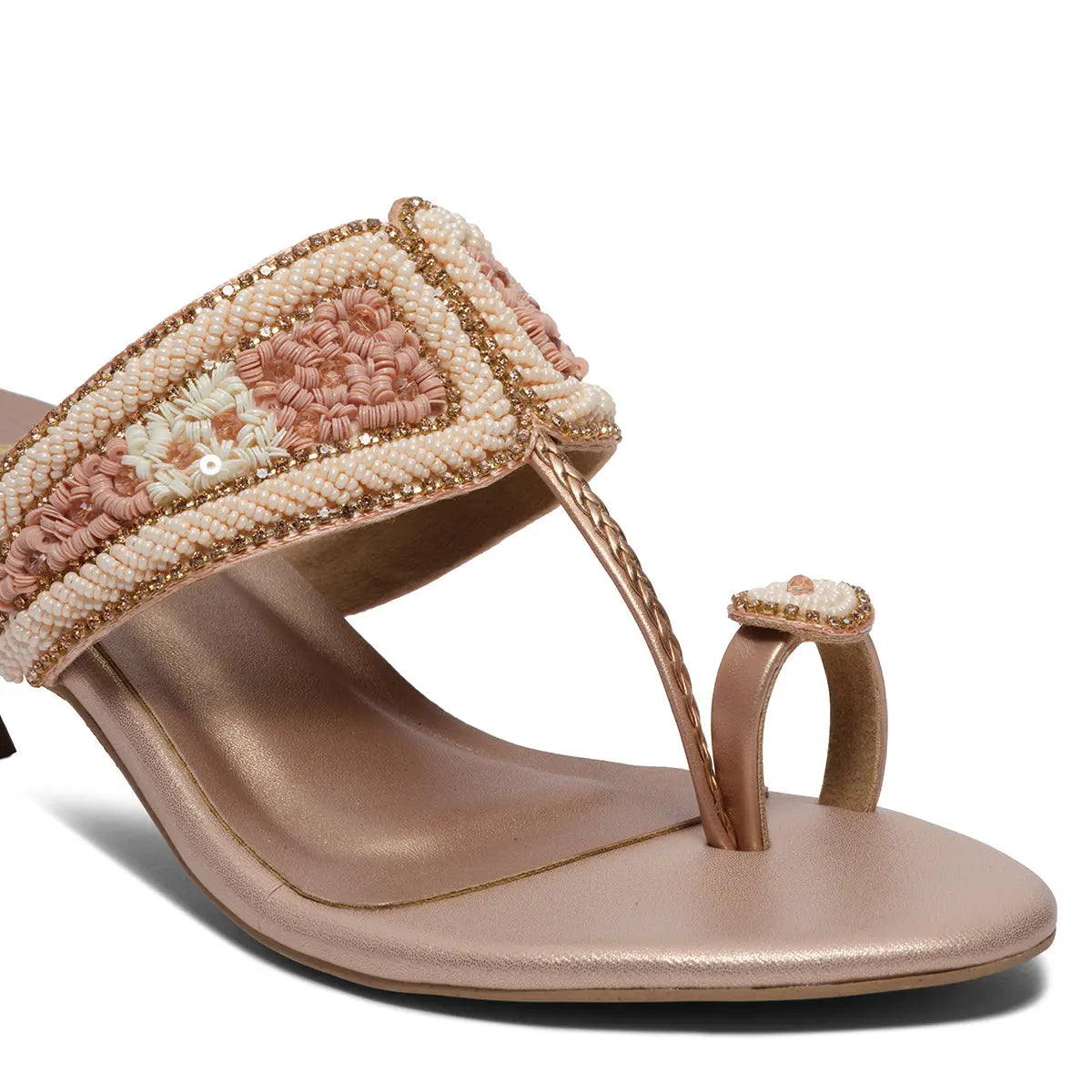 Leela Embroidered Kolhapuri Heels Mahek Footwear