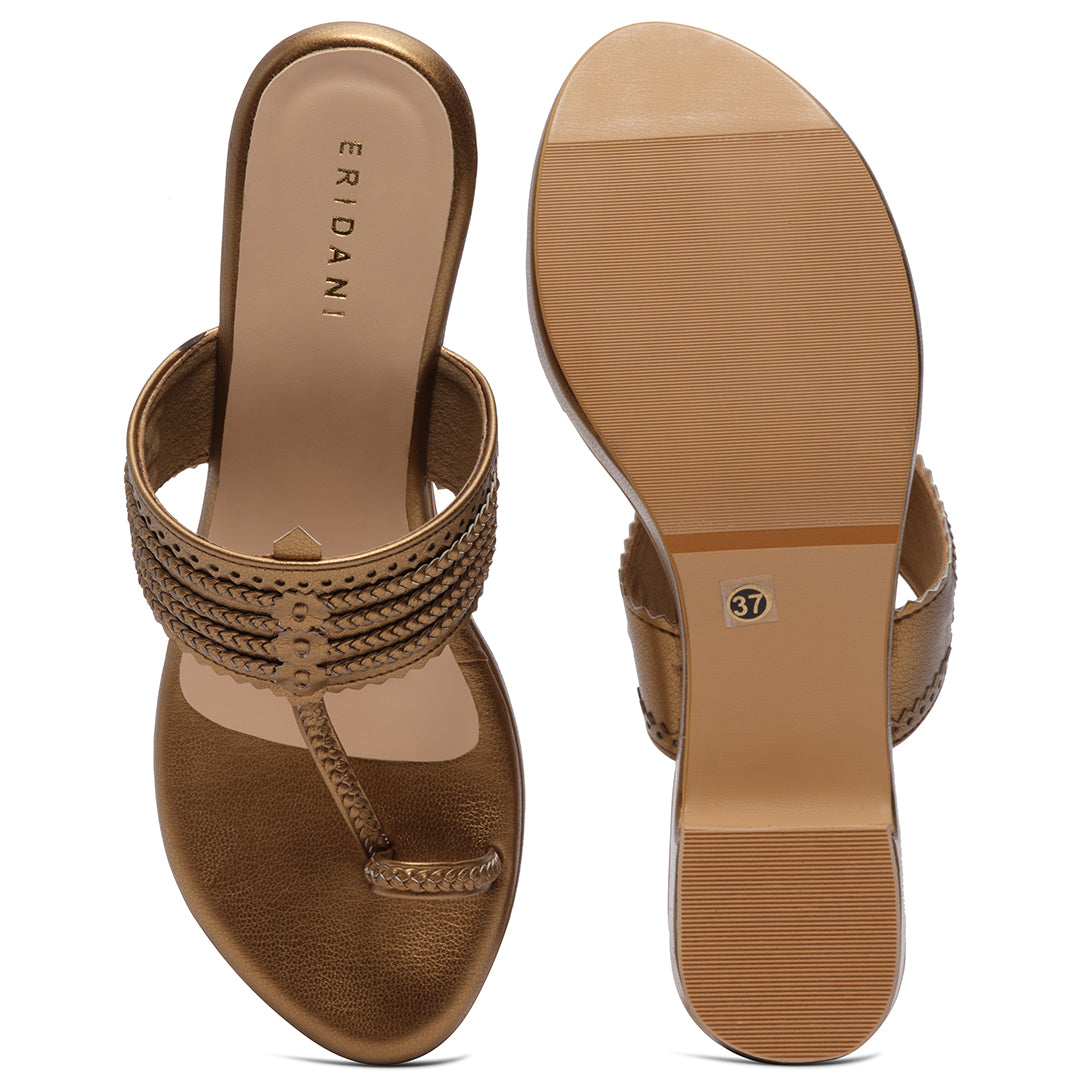 Leher Kolhapuri Wedges