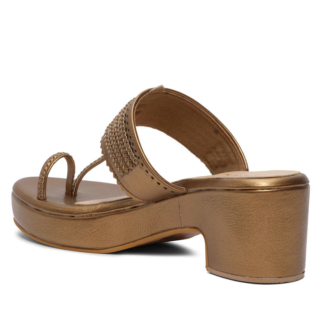 Leher Kolhapuri Wedges