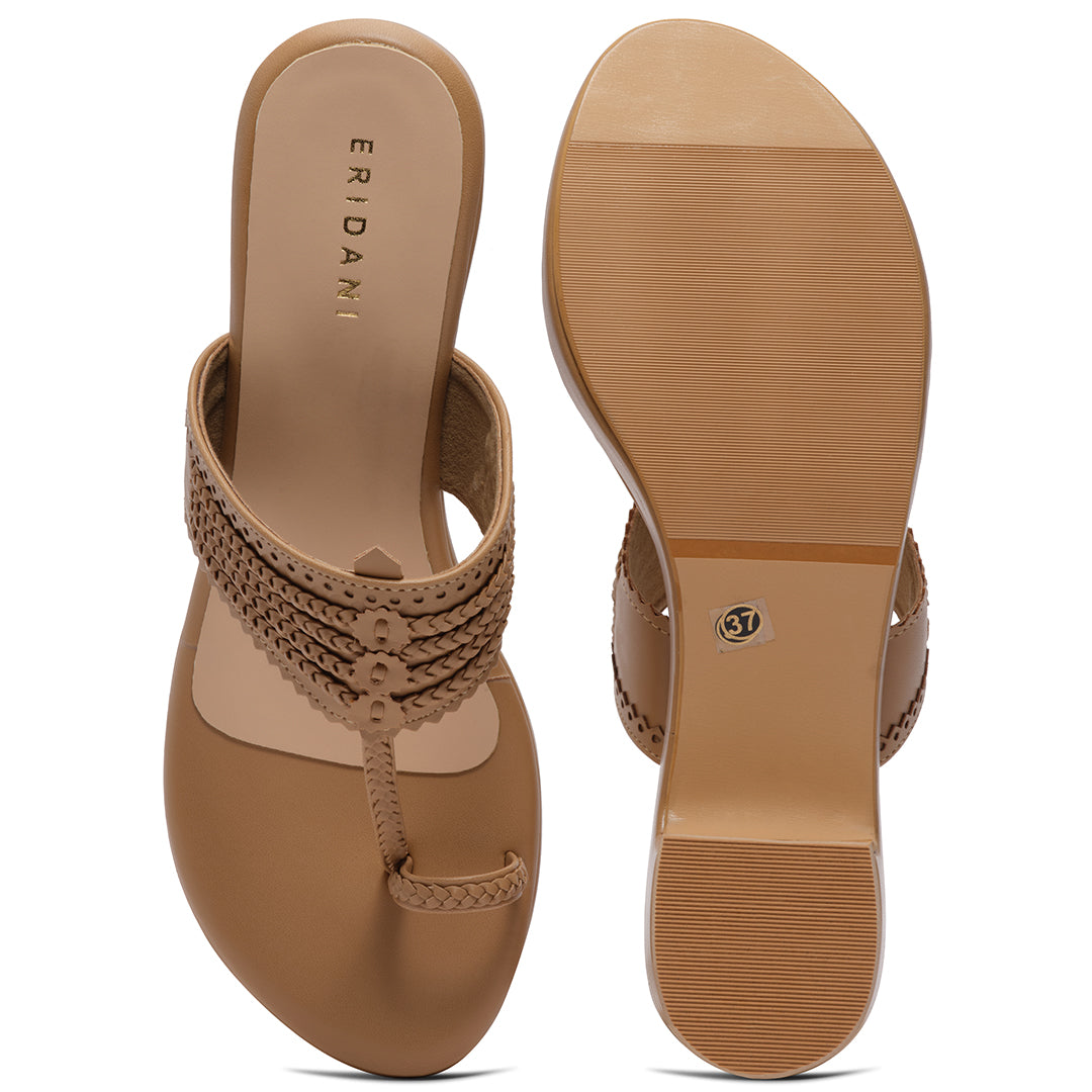 Leher Kolhapuri Wedges