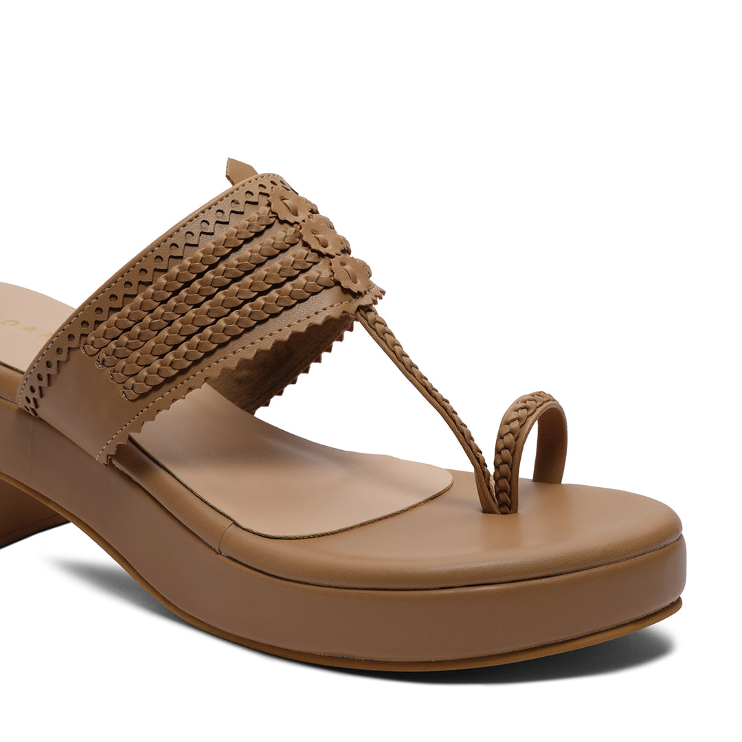 Leher Kolhapuri Wedges