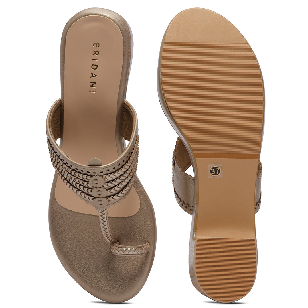 Leher Kolhapuri Wedges