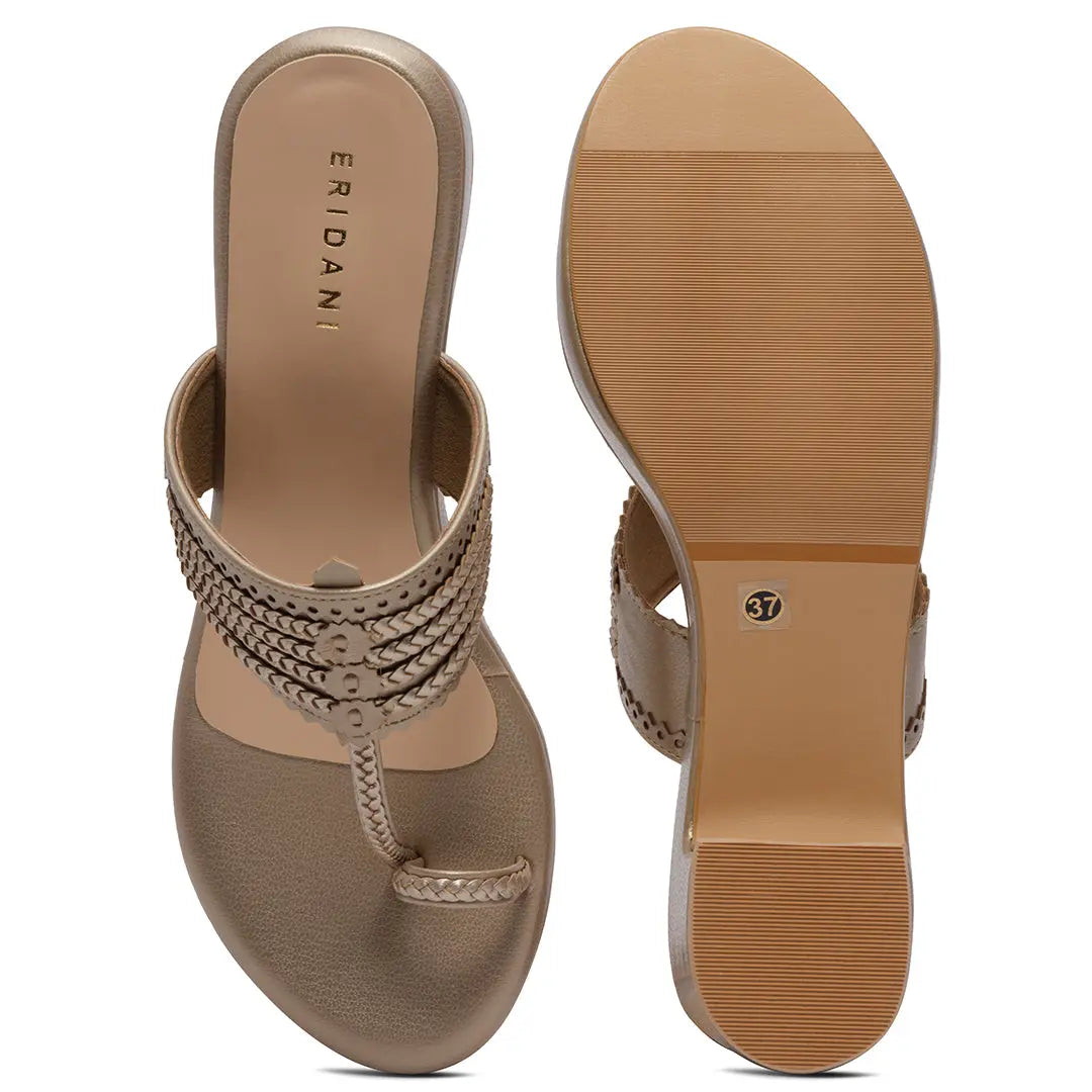 Leher Kolhapuri Wedges AF Shoe Co