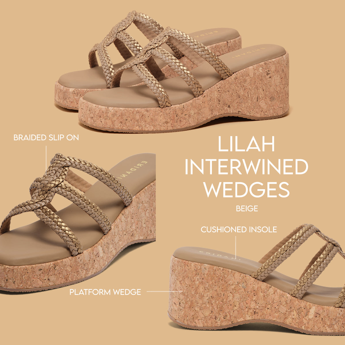 Lilah Interwined Wedges Samdani Footwear Eridani