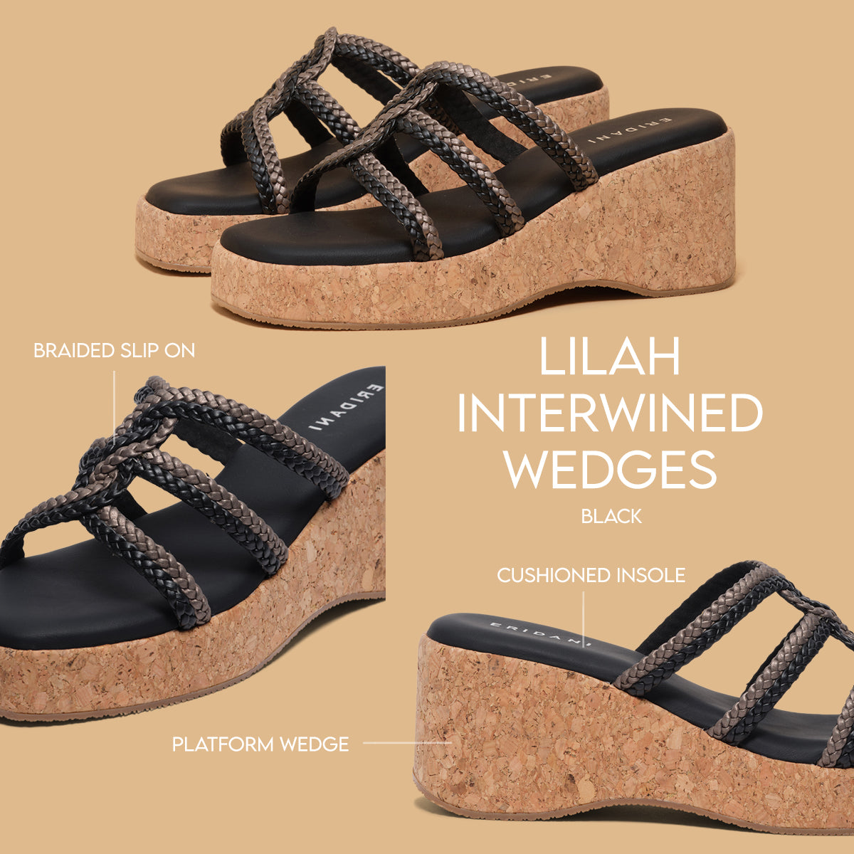 Lilah Interwined Wedges Samdani Footwear Eridani