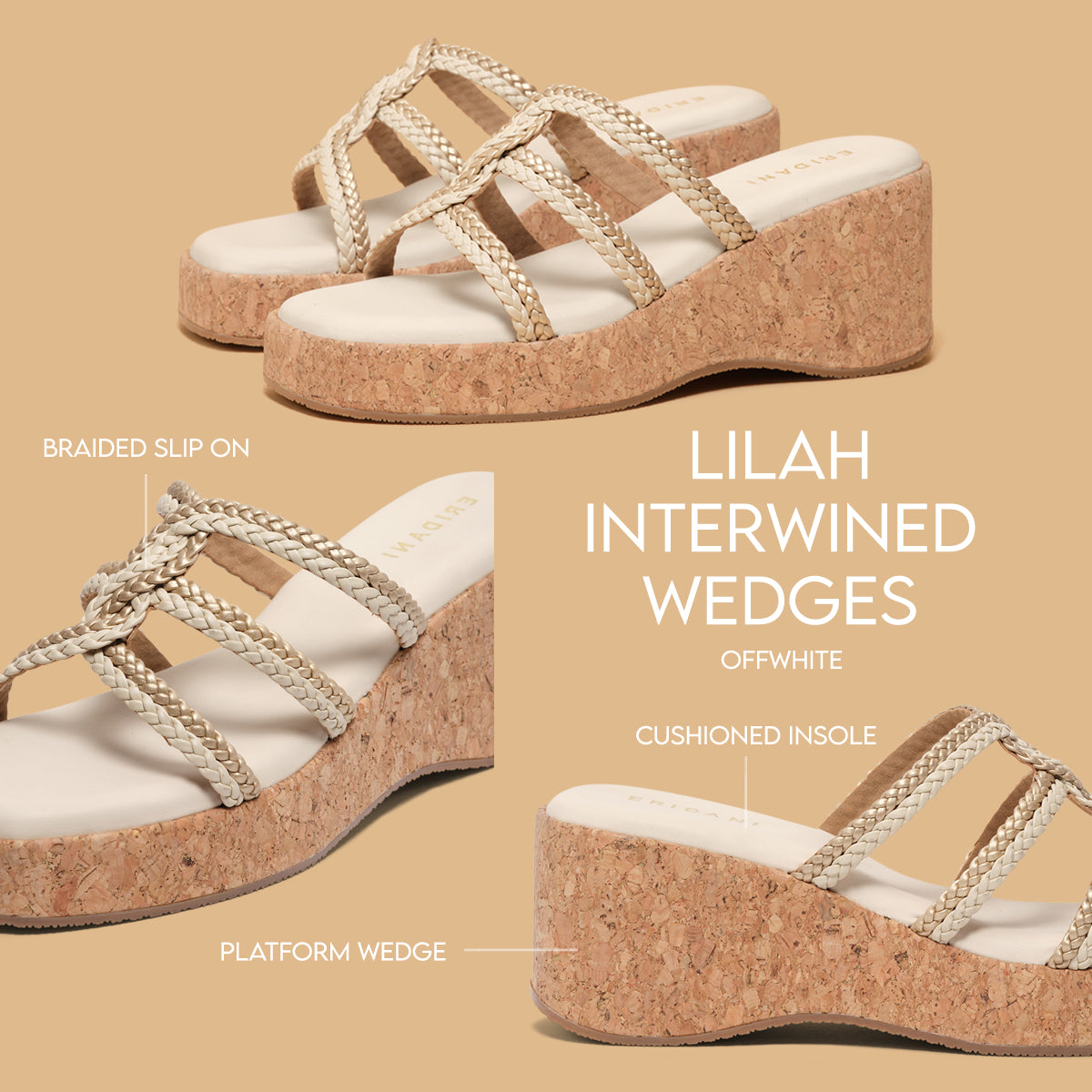 Lilah Interwined Wedges Samdani Footwear Eridani