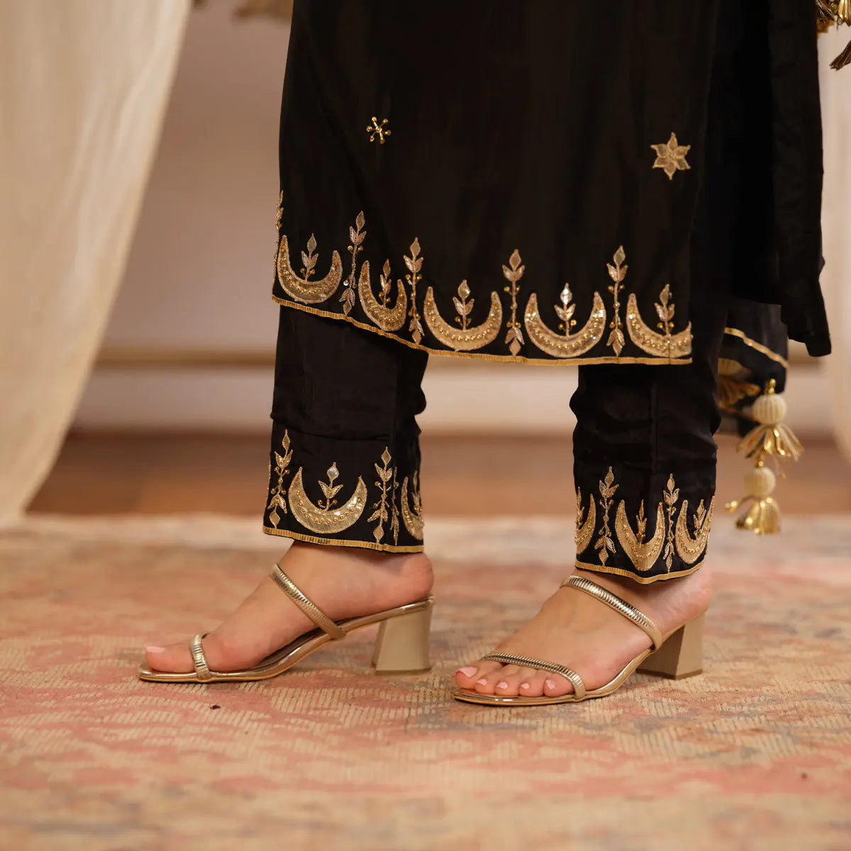 Lyraa Metallic Heels KM Footwear