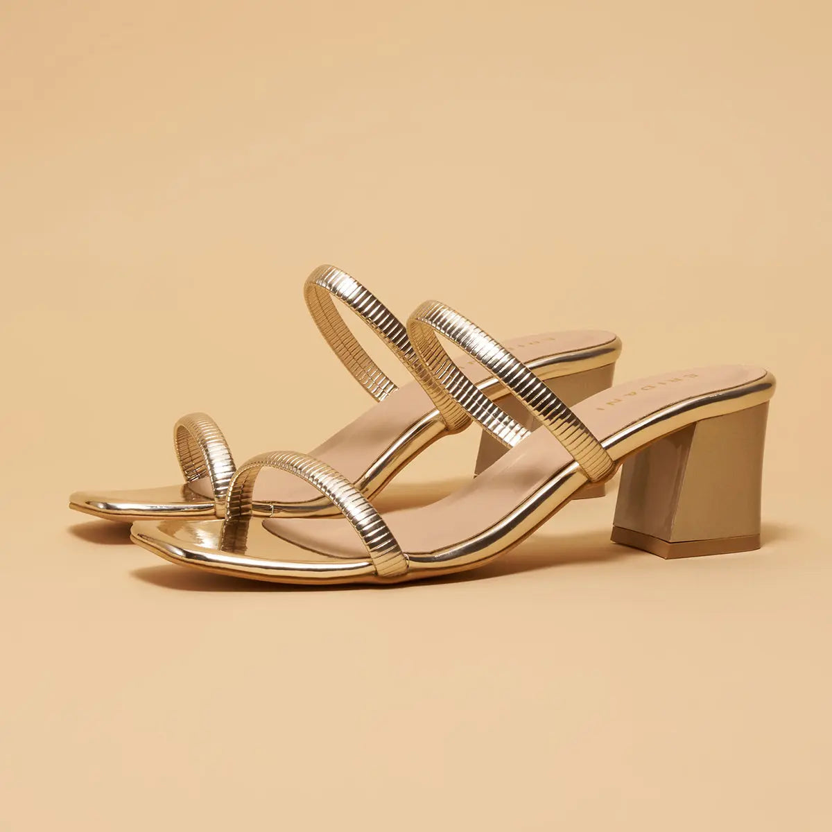 Lyraa Metallic Heels KM Footwear