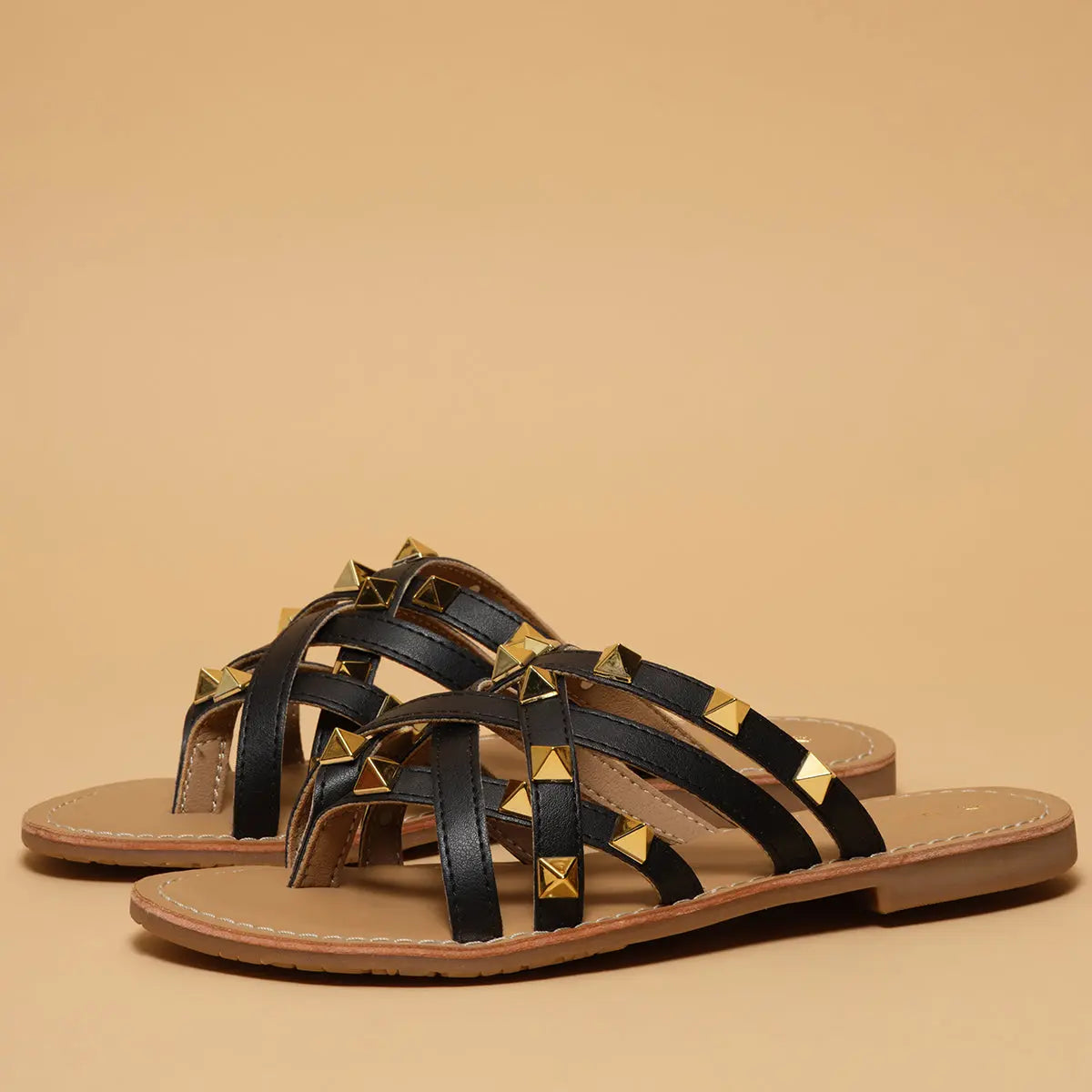 Mian Studded Flats Indian Leather Company