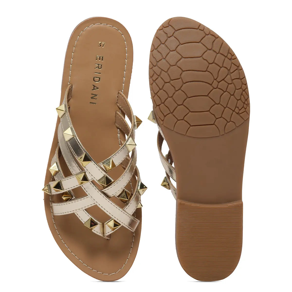 Mian Studded Flats Indian Leather Company