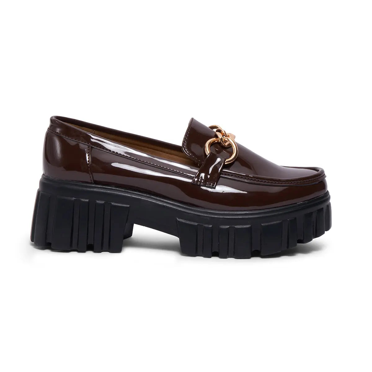 Mocha Embellished Chunky Loafers Aleeza International