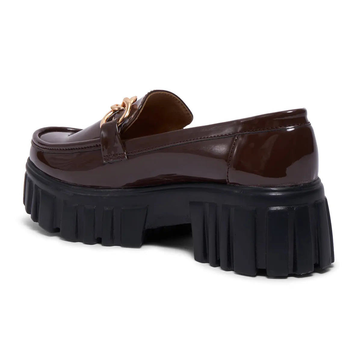 Mocha Embellished Chunky Loafers Aleeza International