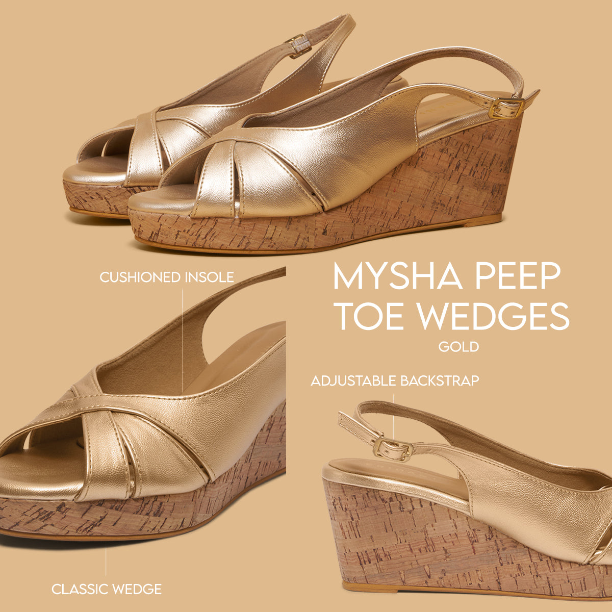 Mysha Peep Toe Wedges Star Footwear Eridani