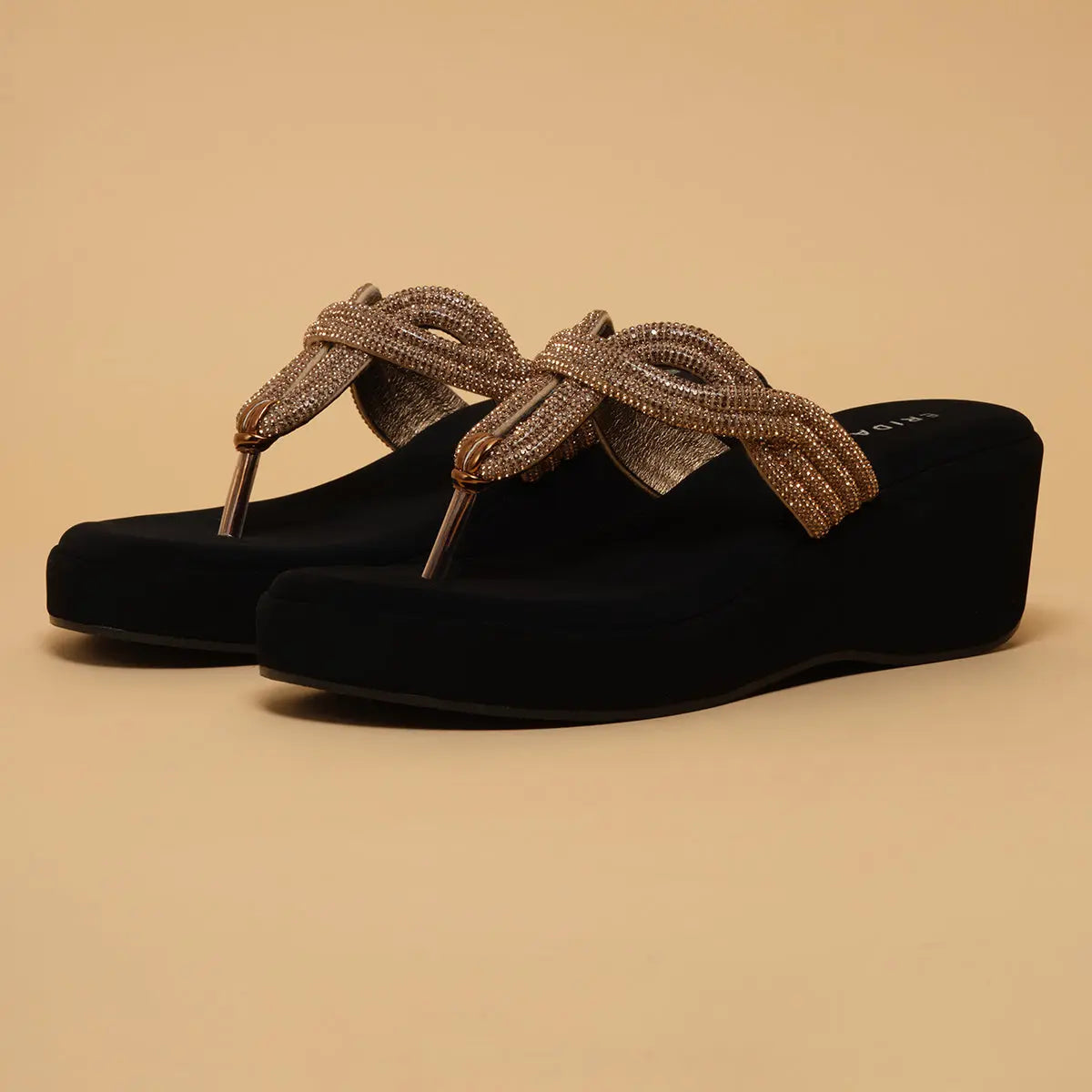 Naysa Rhinestone Wedges Regina Footwear