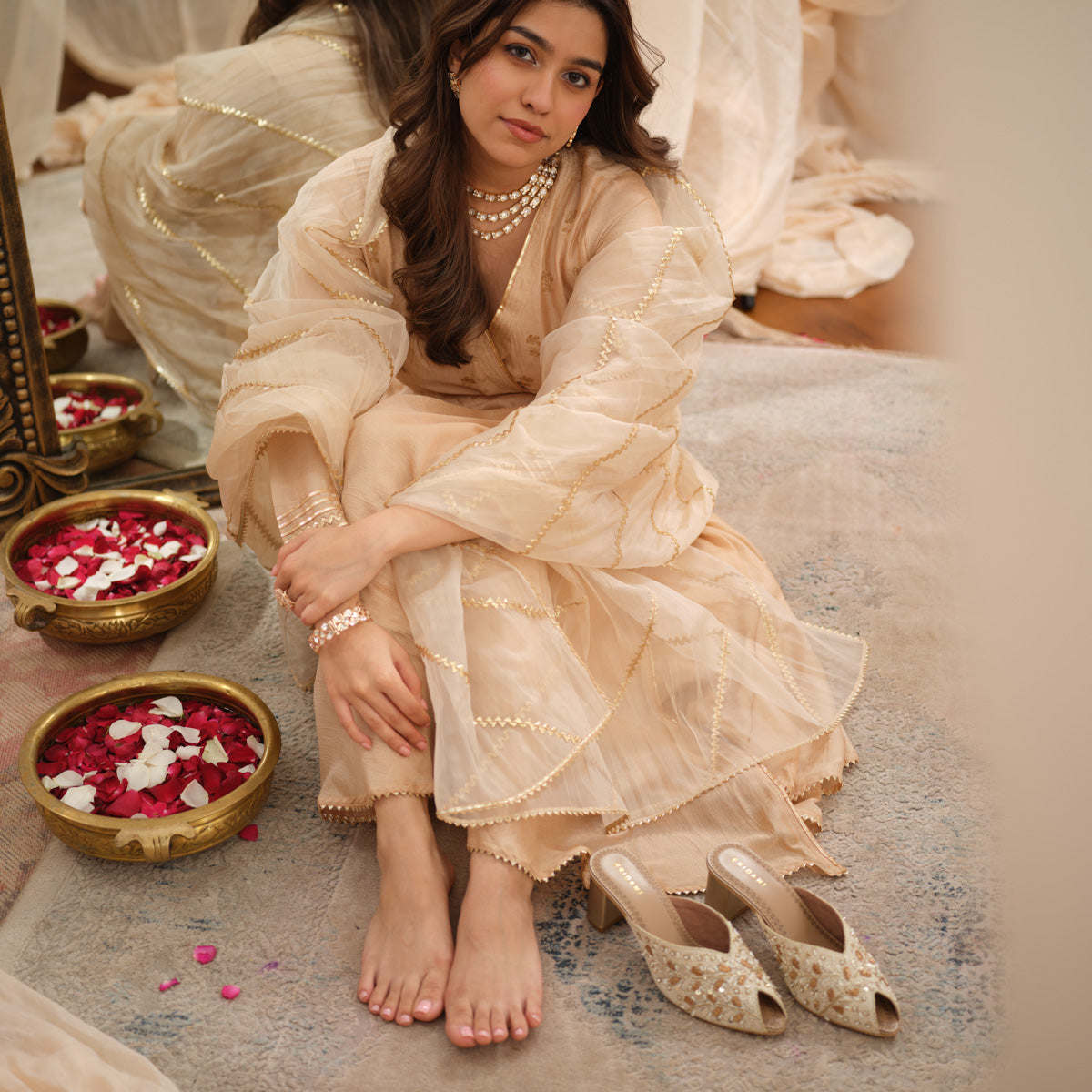 Nur Embroidered Heels