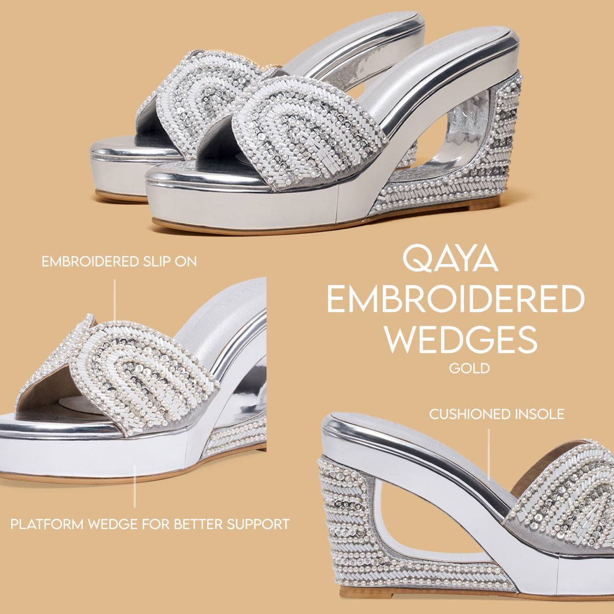 Qaya Embroidered Wedges Come Eridani