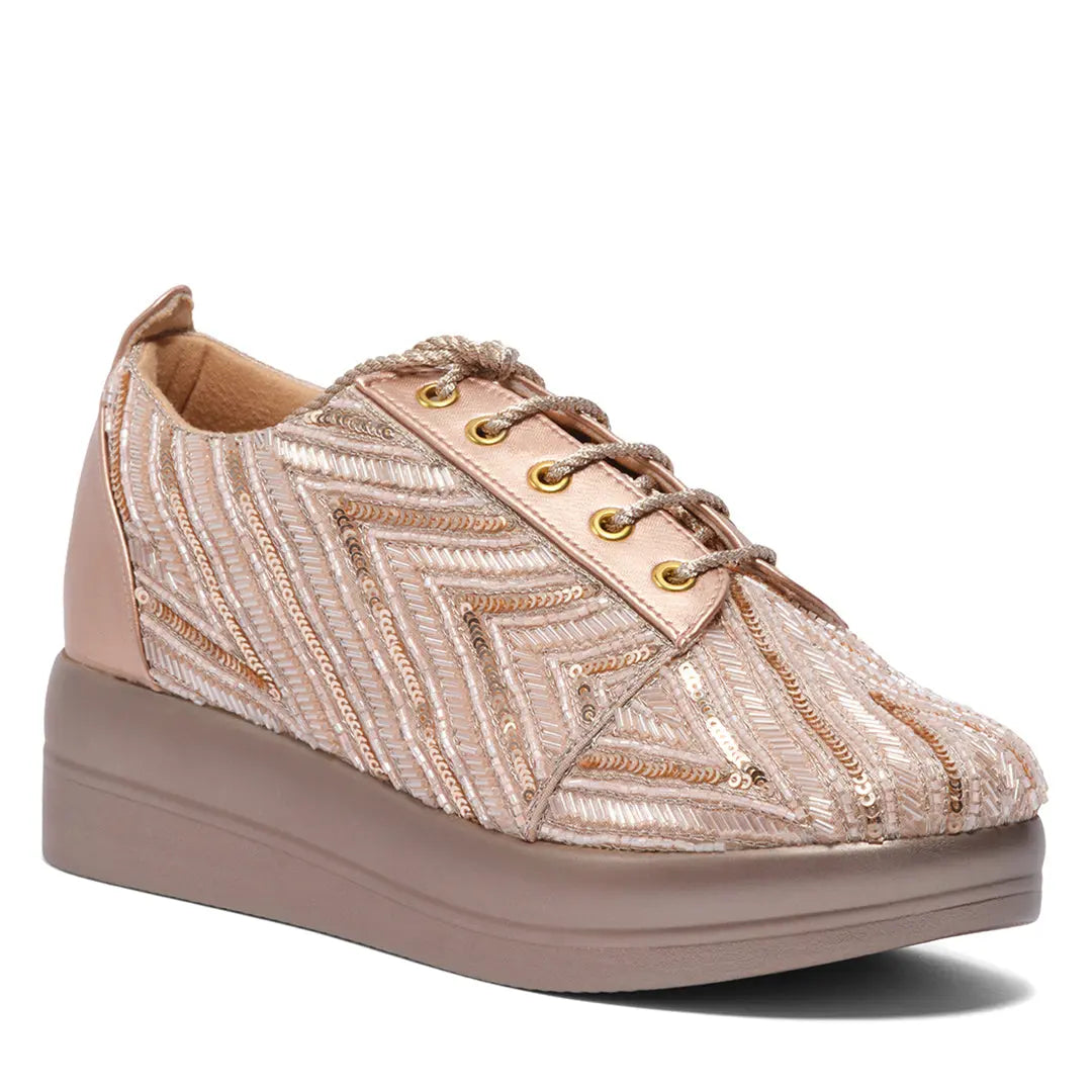 Rahee Embroidered Sneakers Diamond Footwear
