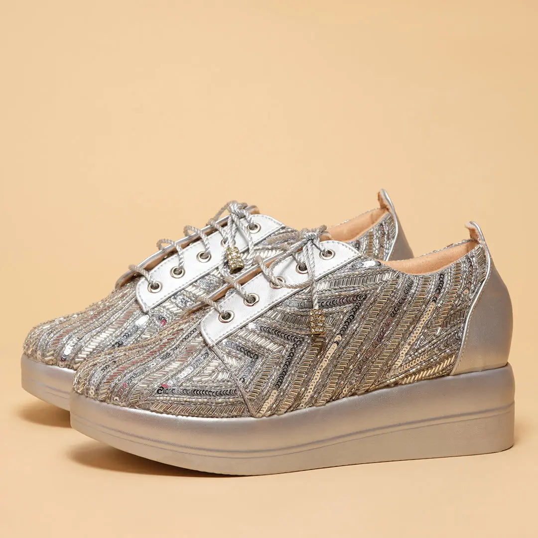 Rahee Embroidered Sneakers Diamond Footwear