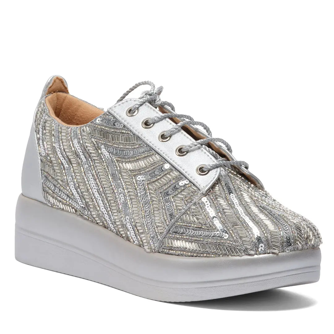 Rahee Embroidered Sneakers Diamond Footwear