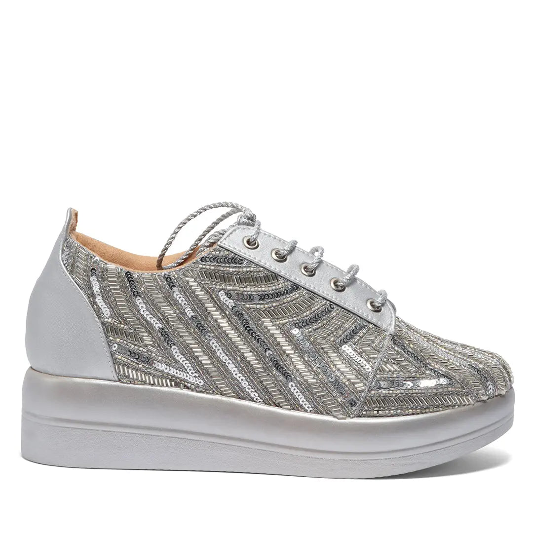 Rahee Embroidered Sneakers Diamond Footwear