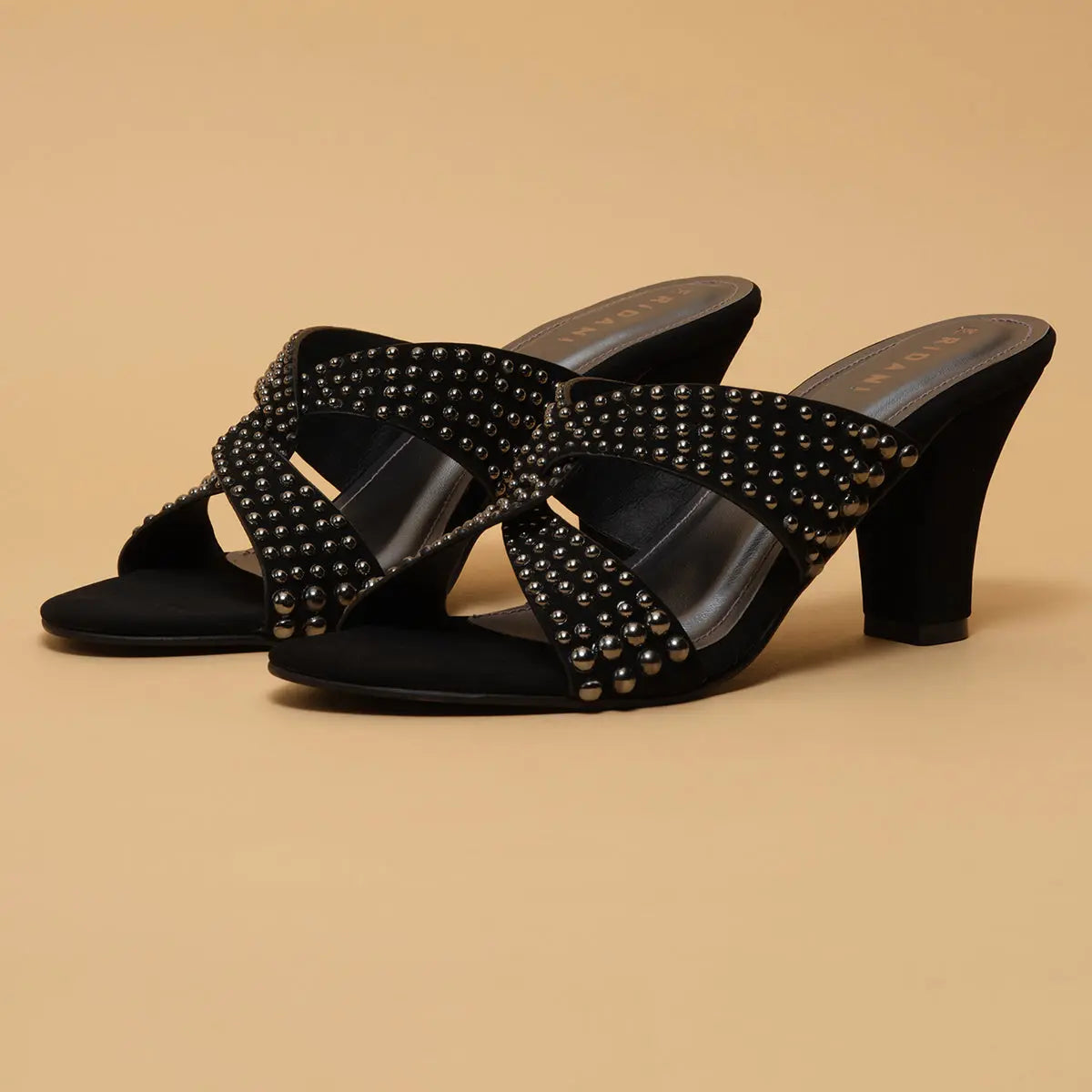 Rebecca Studded Heels Diamond Footwear