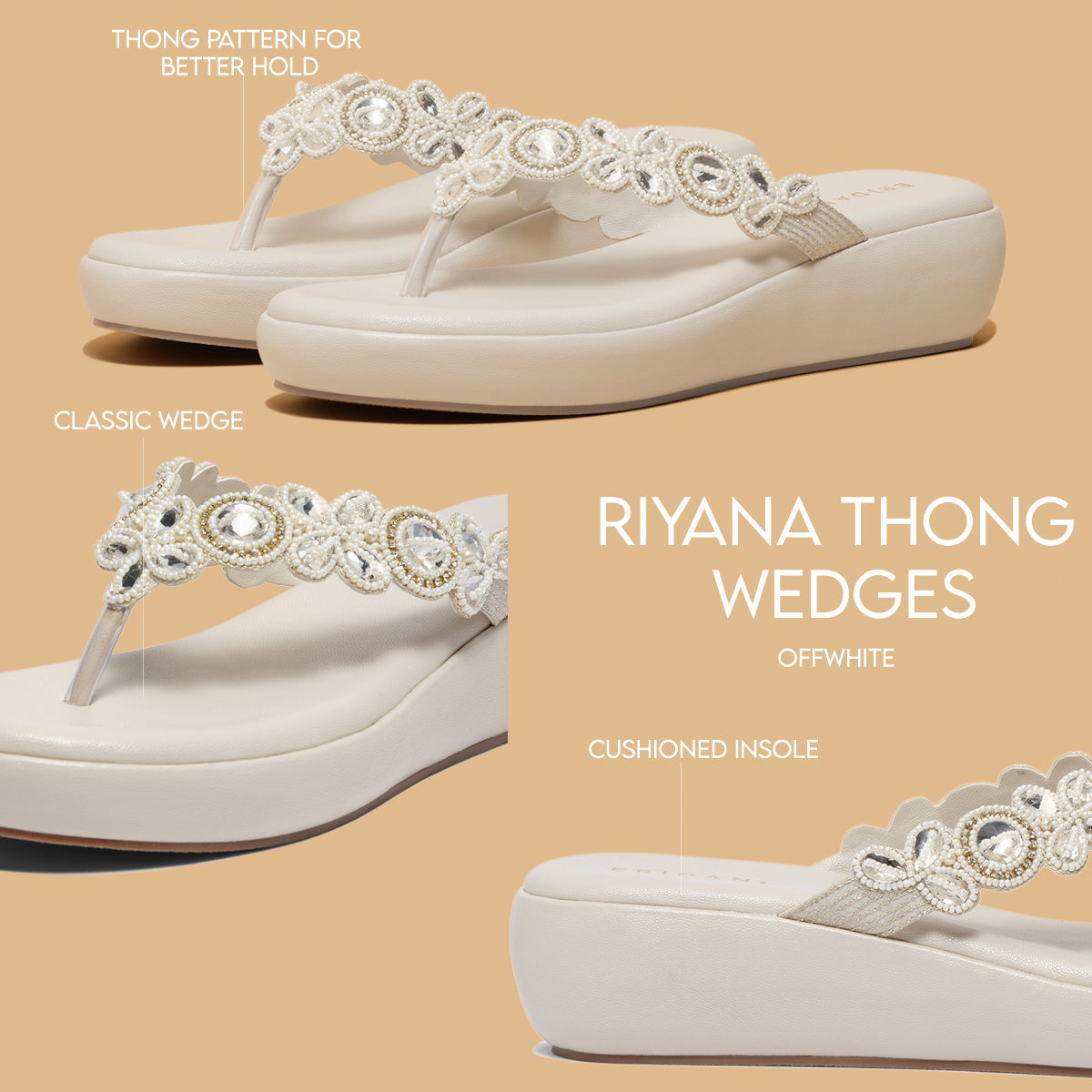 Riyana Thong Wedges Regina Footwear Eridani