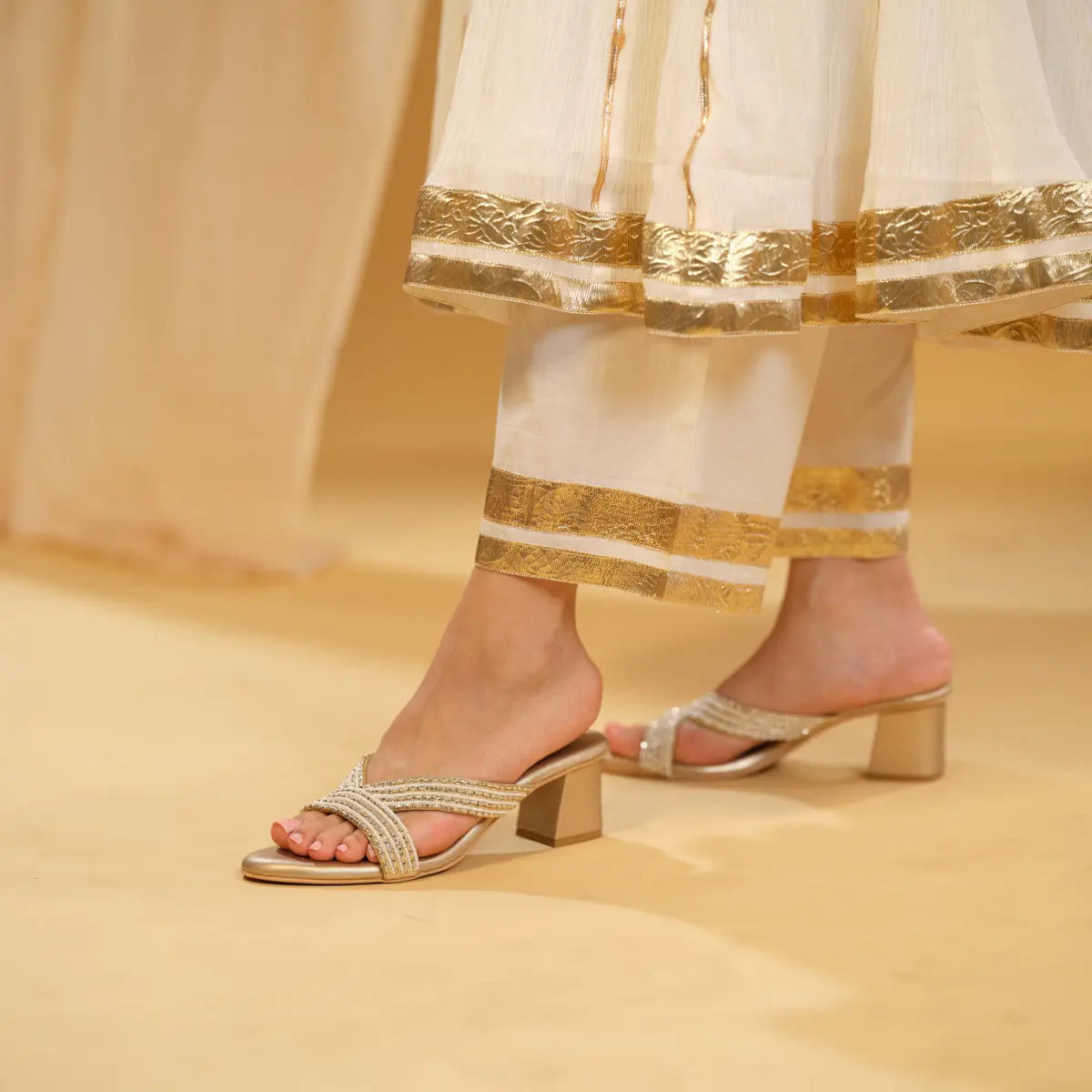 Roisin Embroidered Heels Mahek Footwear Eridani