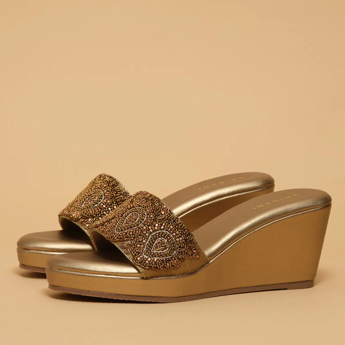 Shyra Embroidered Wedges Mahek Footwear Eridani