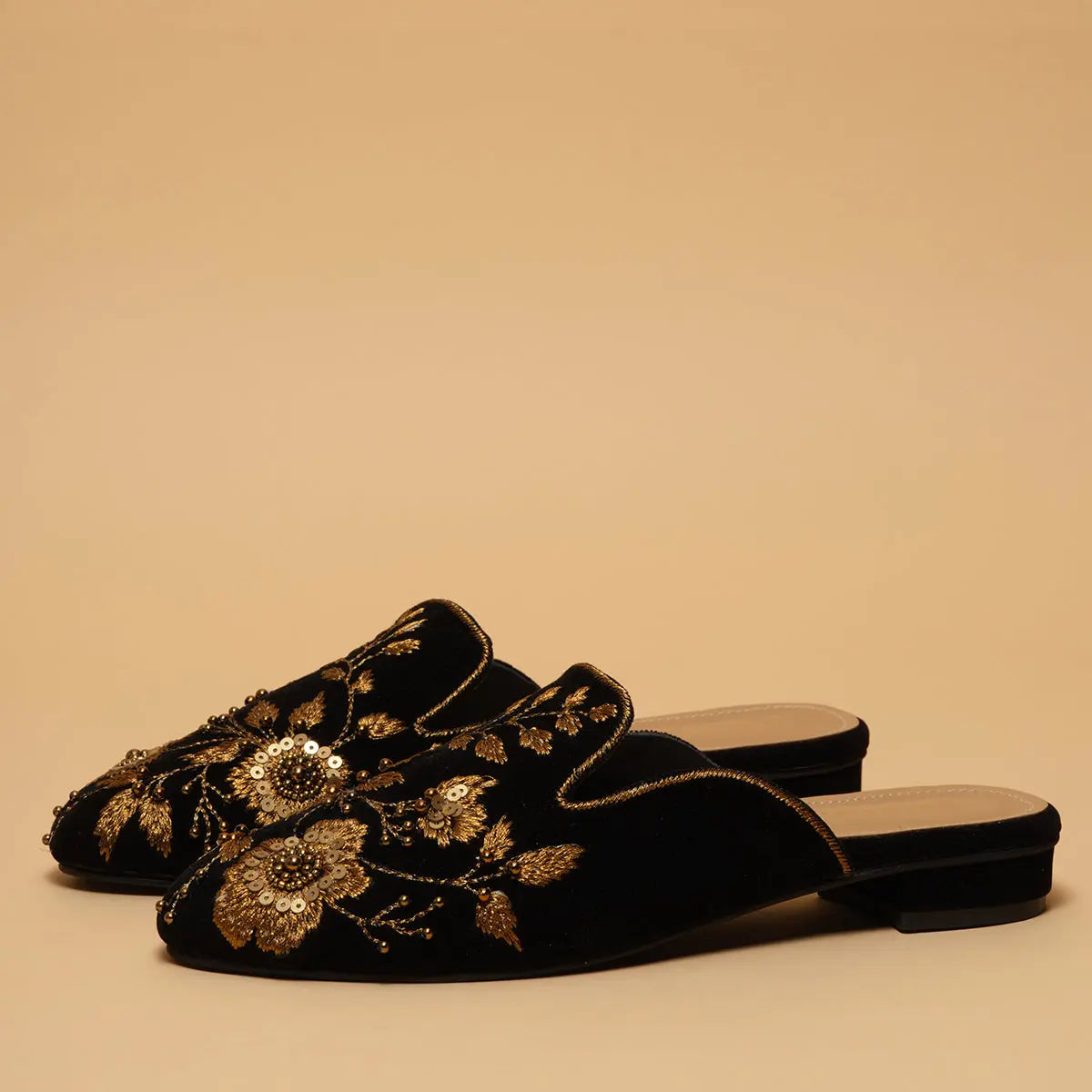 Sidra Embroidered Mules Macro Footwear