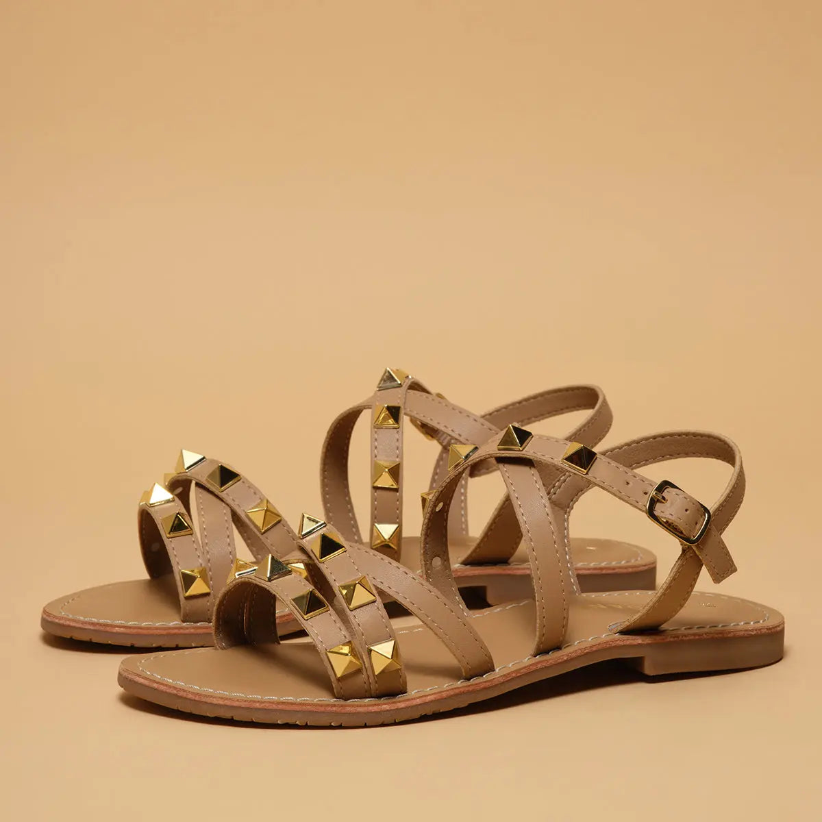 Tamaya Studded Flats Indian Leather Company