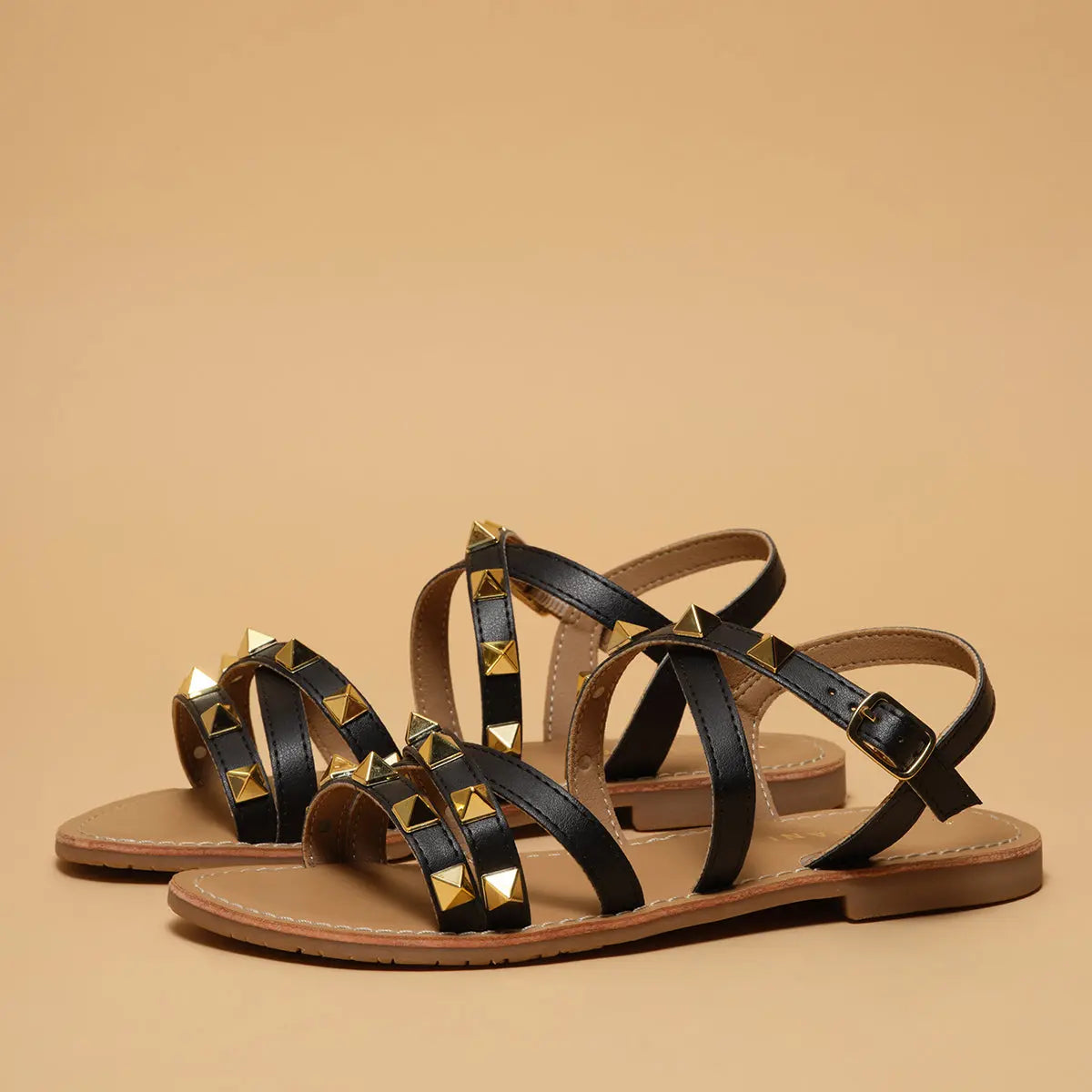 Tamaya Studded Flats Indian Leather Company