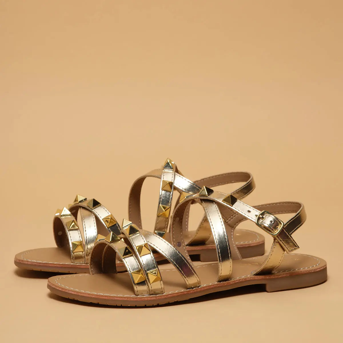 Tamaya Studded Flats Indian Leather Company