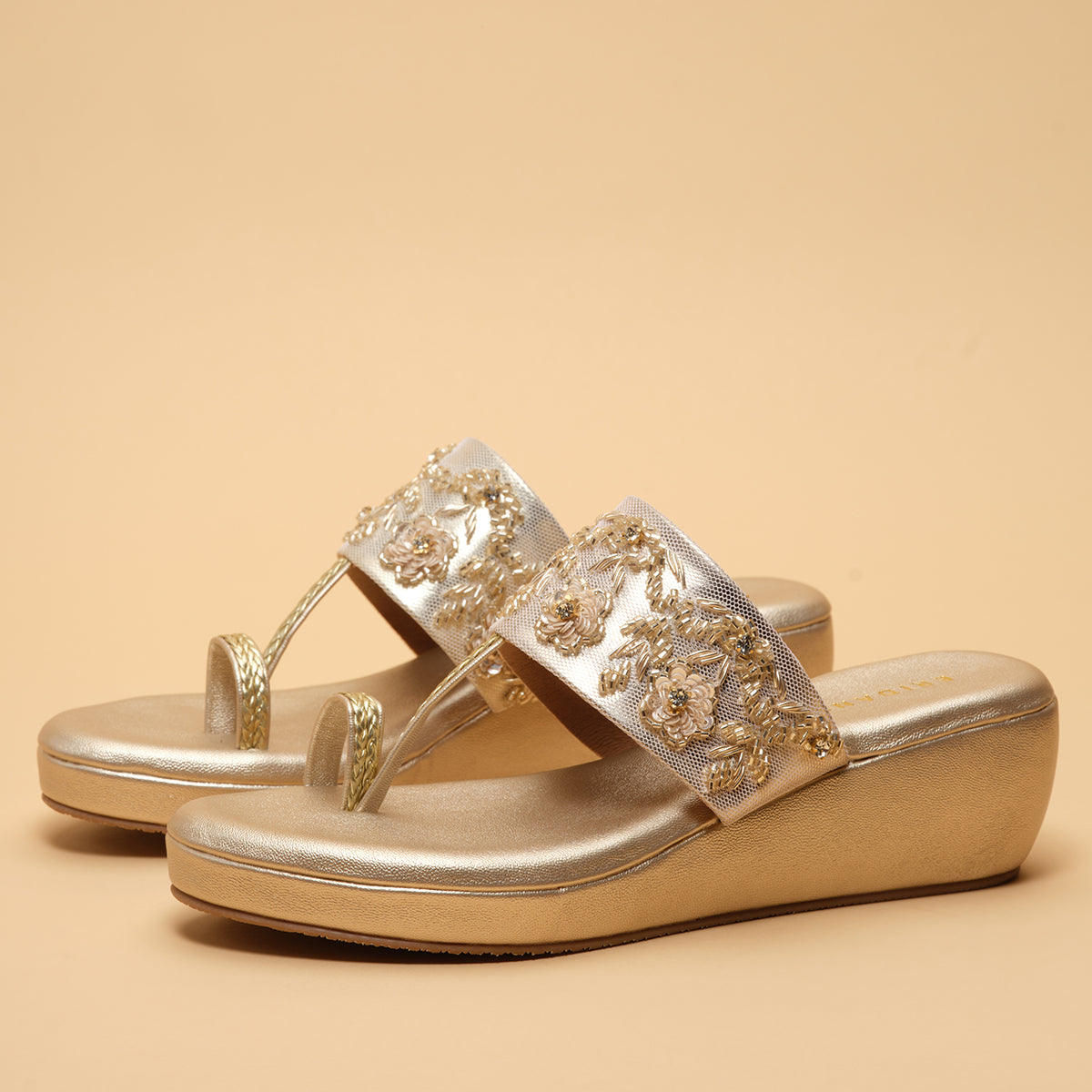 Tarini Embroidered Wedges