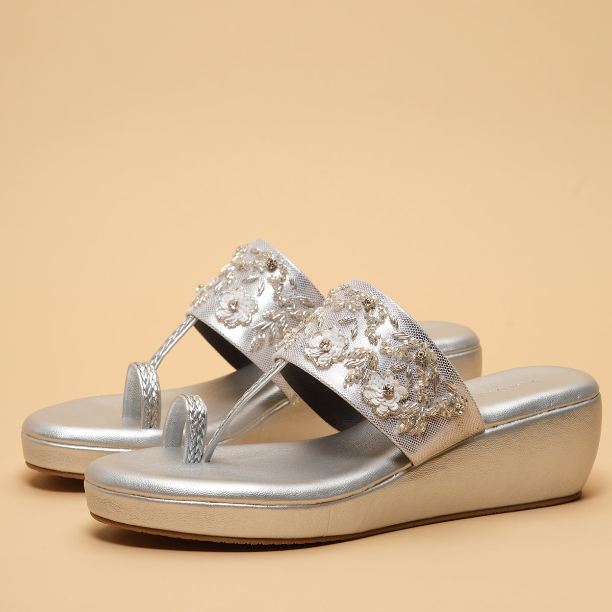 Tarini Embroidered Wedges