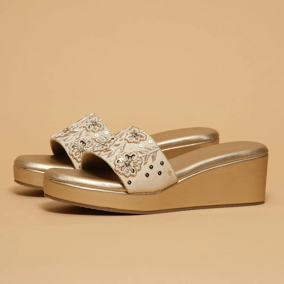 Ura Embellished Wedges Mahek Footwear