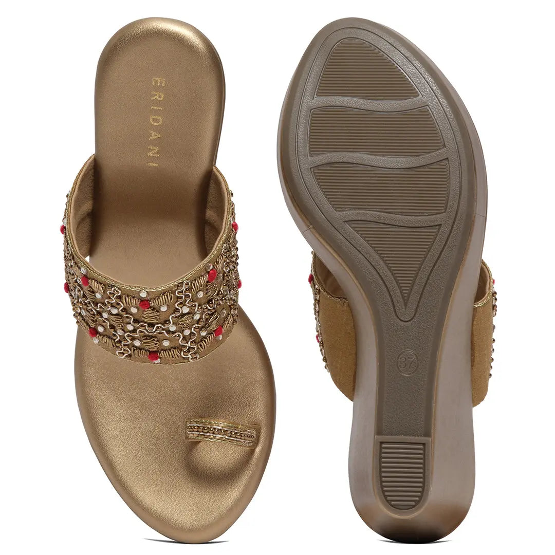 Wrija Embroidered Wedges Mahek Footwear
