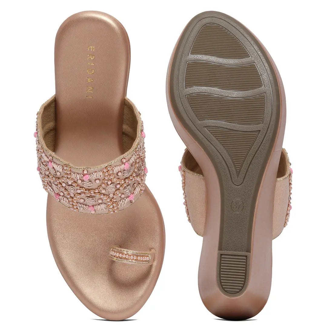 Wrija Embroidered Wedges Mahek Footwear