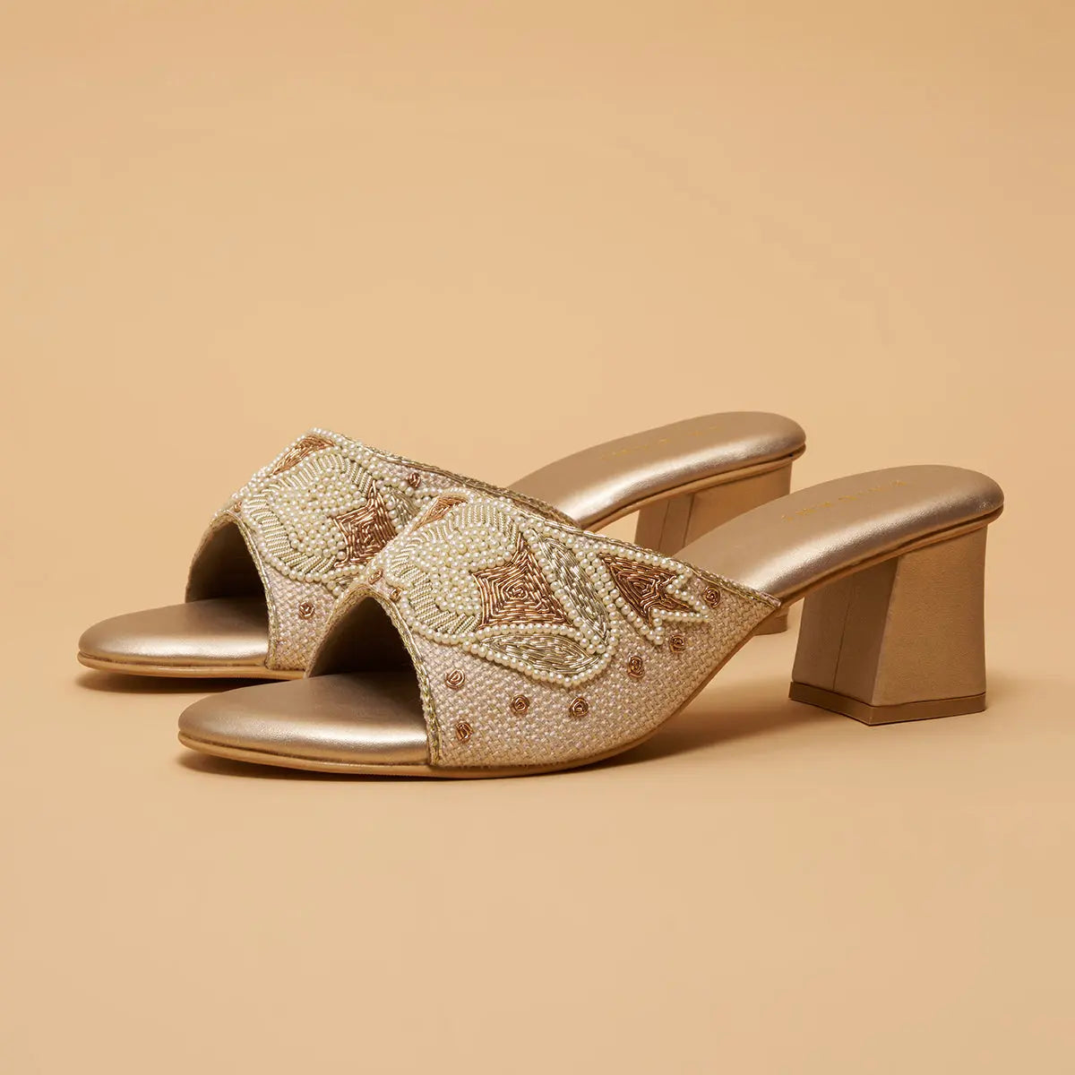 Zaire Embroidered Heels Mahek Footwear