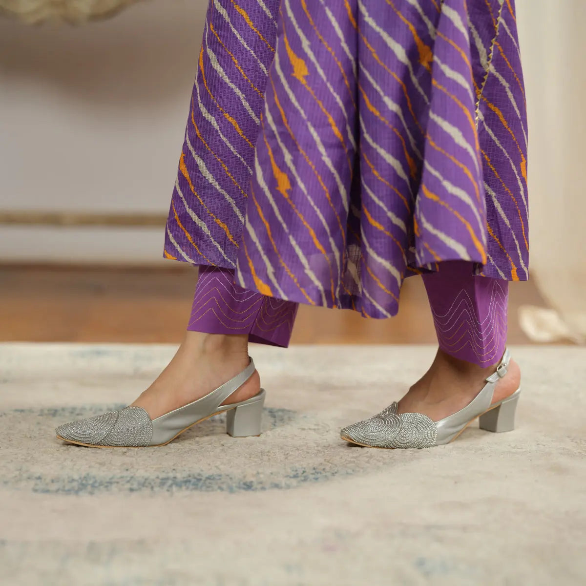 Zohra Embellished Slingback Heels Come