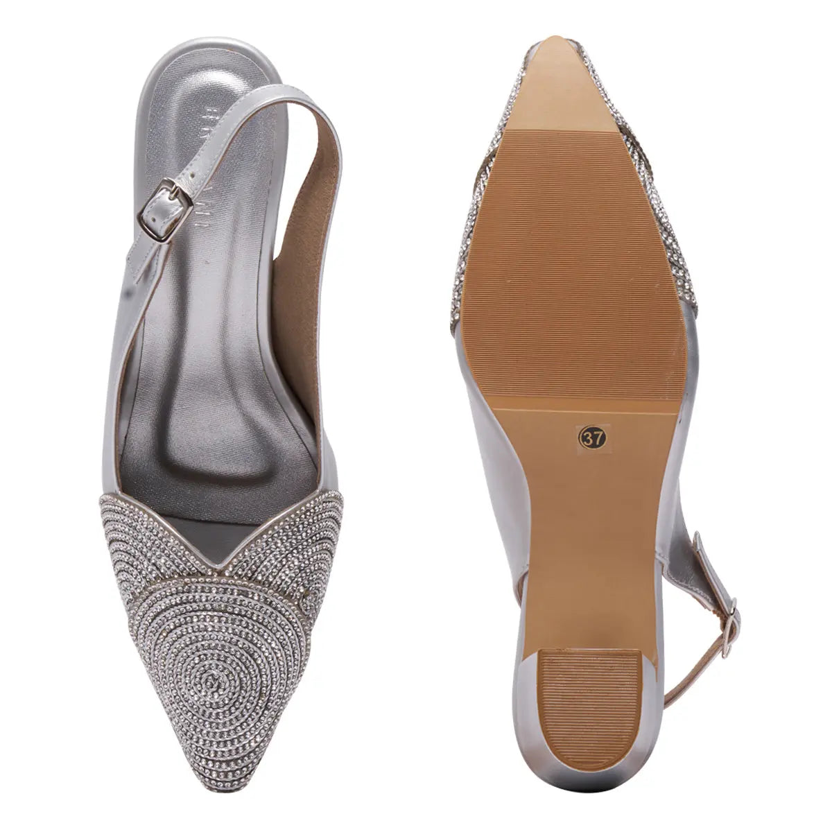 Zohra Embellished Slingback Heels Come
