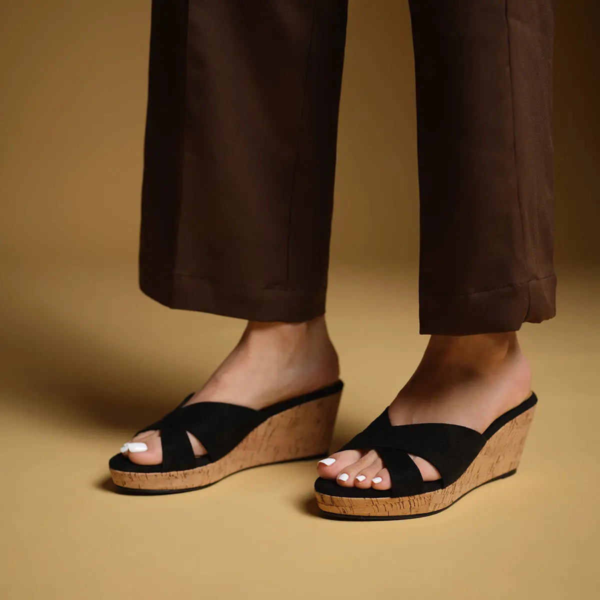 Acaciaa Criss-Cross Strap Wedges Star Footwear