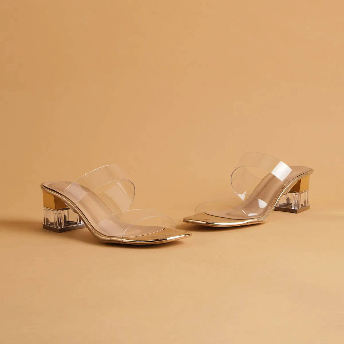 Crystalline Transparent Heels KM Footwear