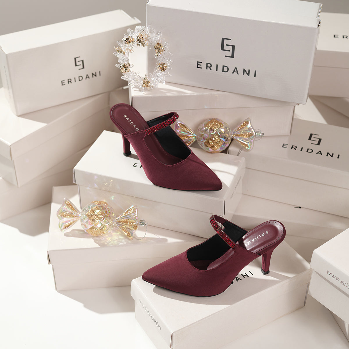 Yuletide Stiletto Mules