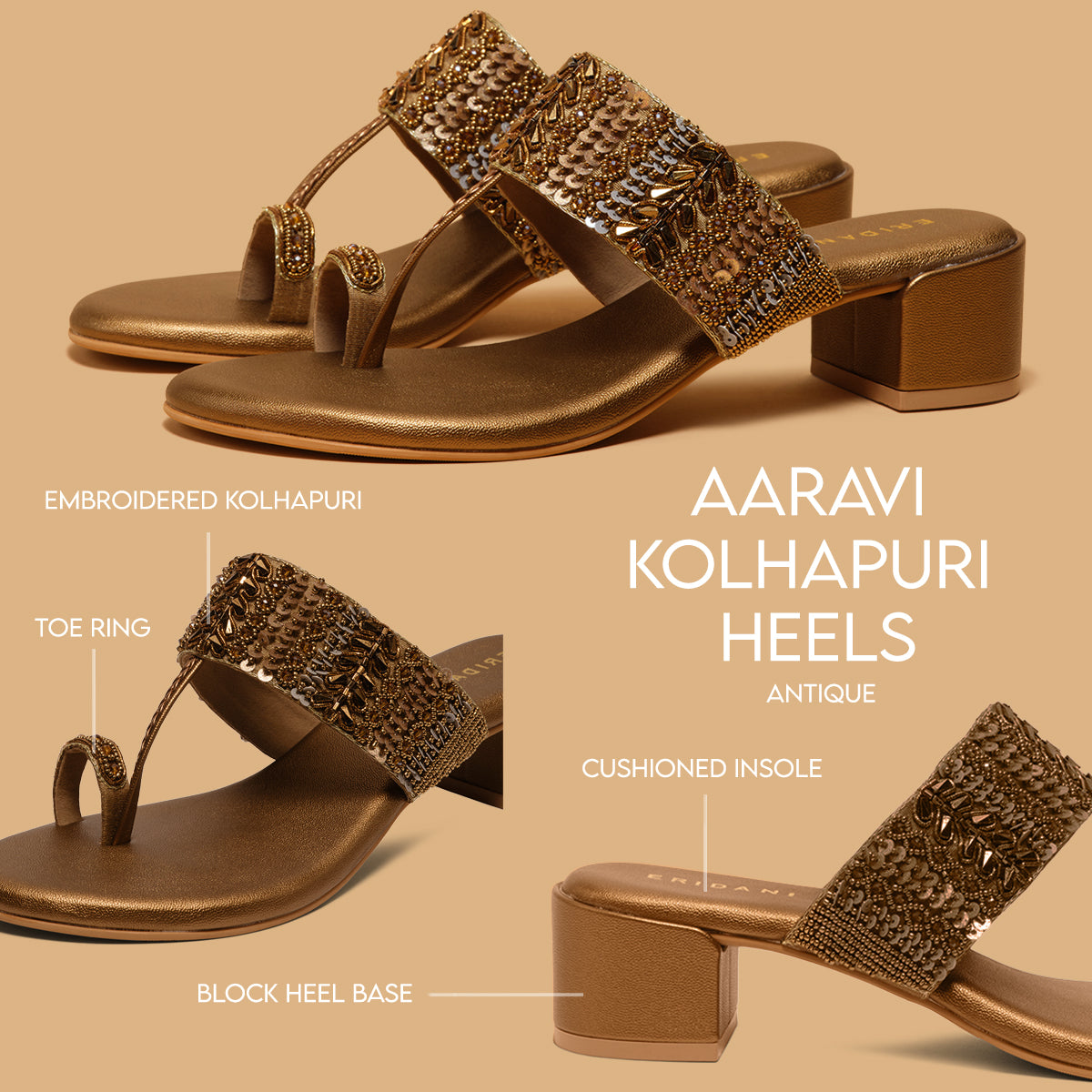Aaravi Kolhapuri Heels Mahek Footwear Eridani