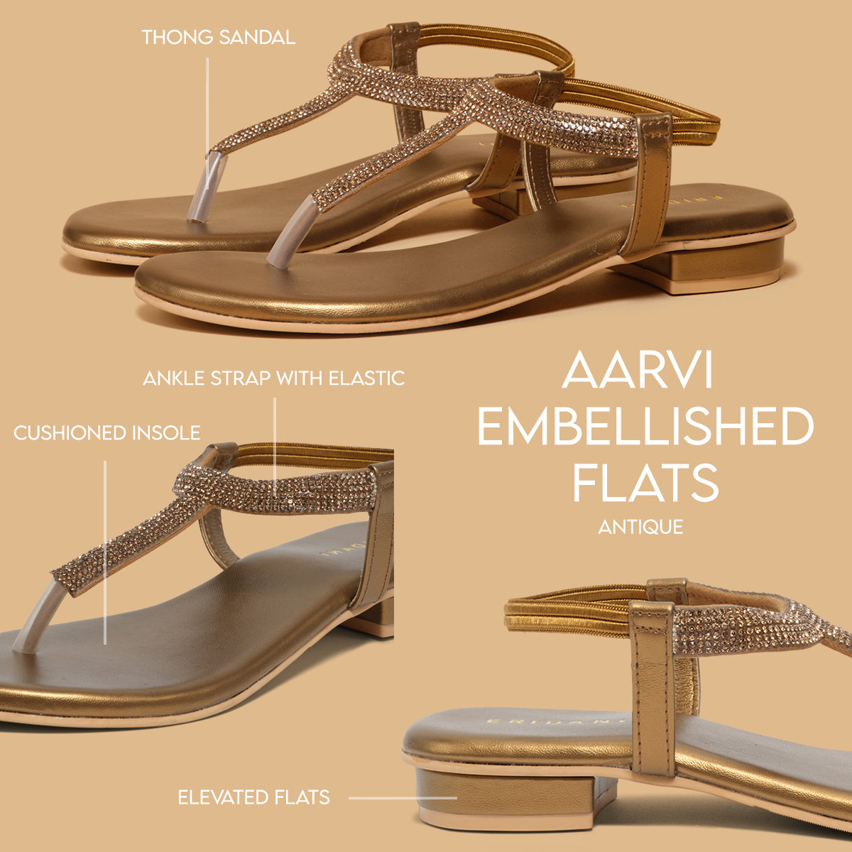 Aarvi Embellished Flats Regina Footwear Eridani