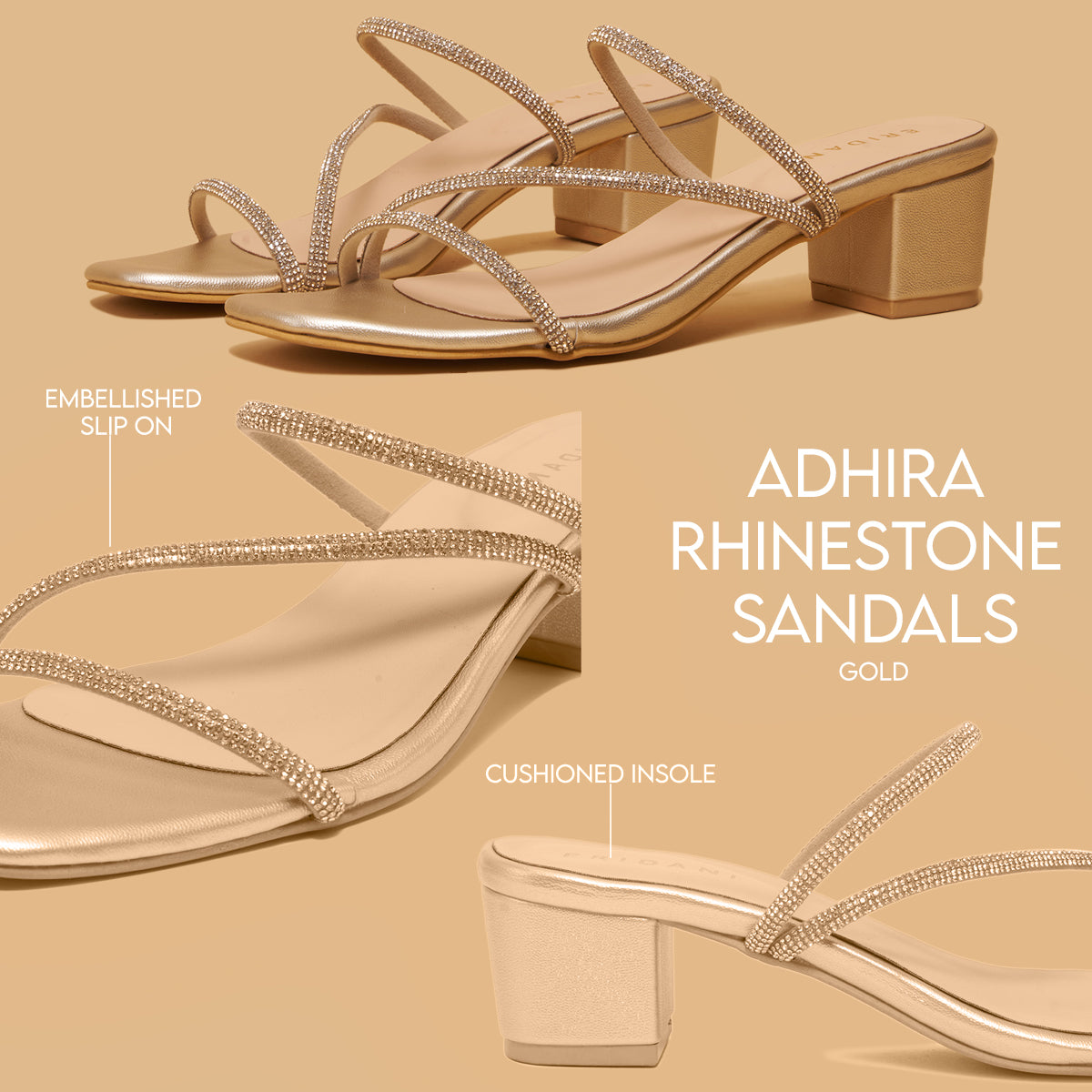 Adhira Rhinestone Sandals A H K SHOES Eridani