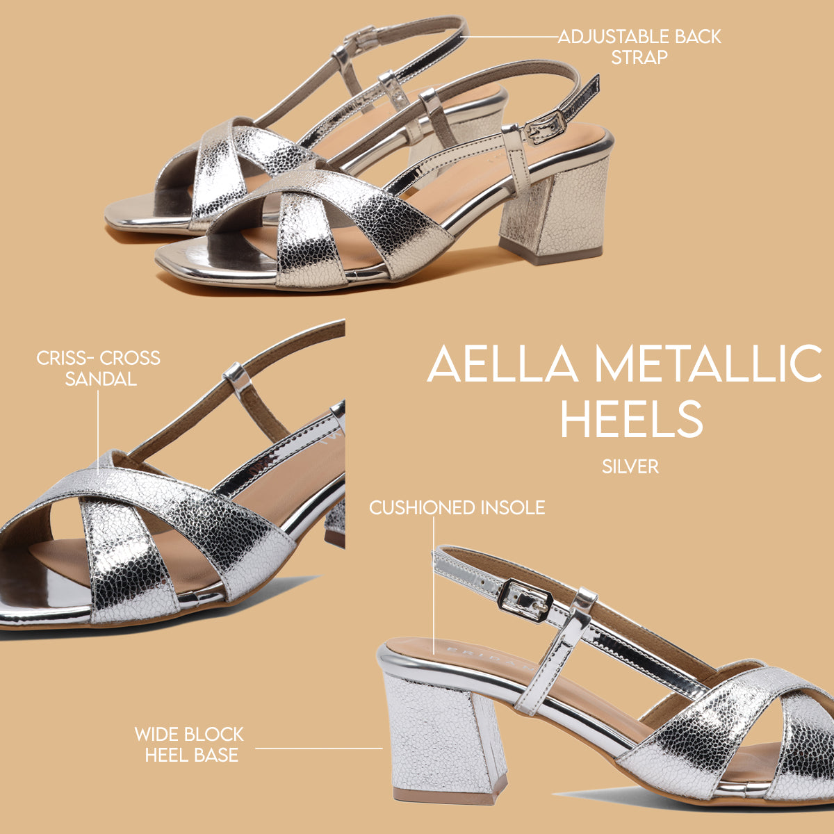 Aella Metallic Heels KM Footwear Eridani