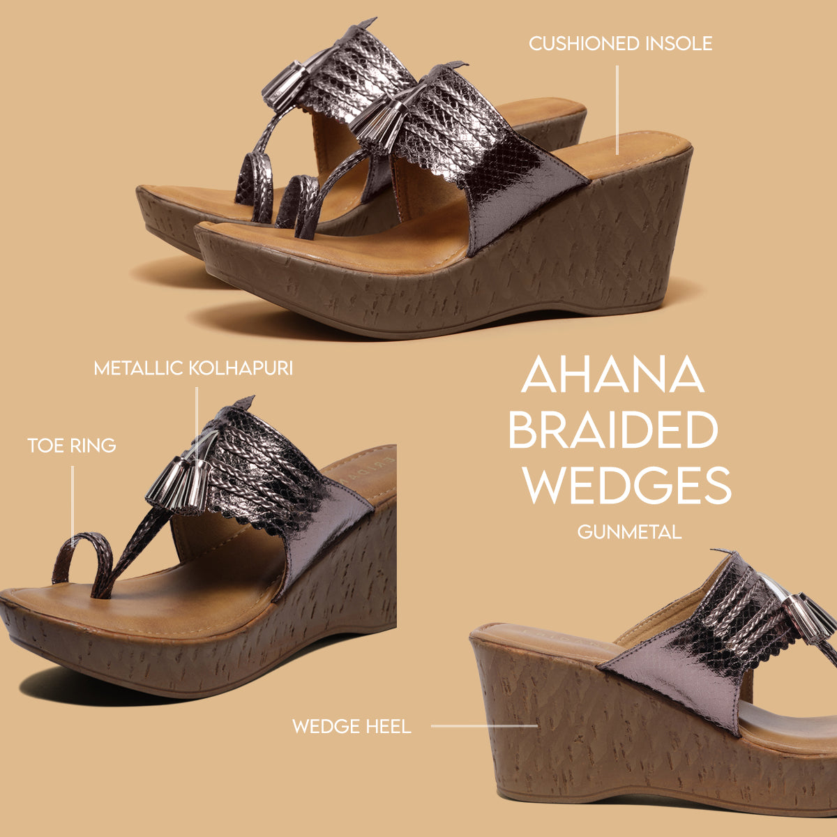 Ahana Braided Wedges Saniya Shoes Eridani