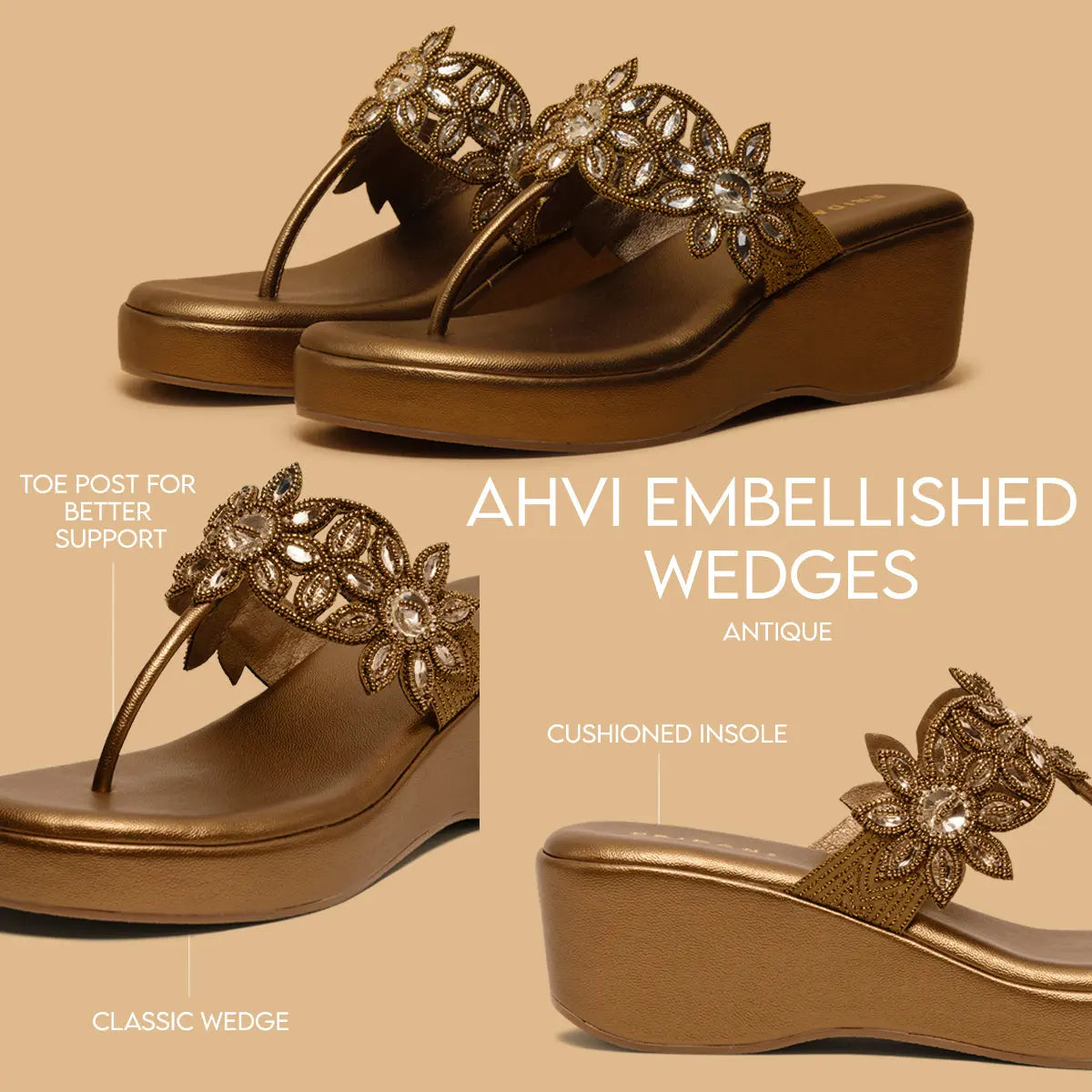 Ahvi Embellished Wedges Regina Footwear Eridani